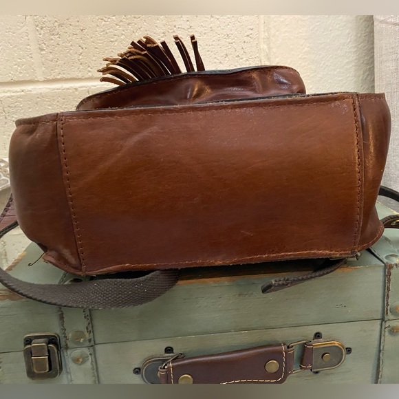 PATRICIA NASH BROWN LEATHER BACK PACK GUC main image 9